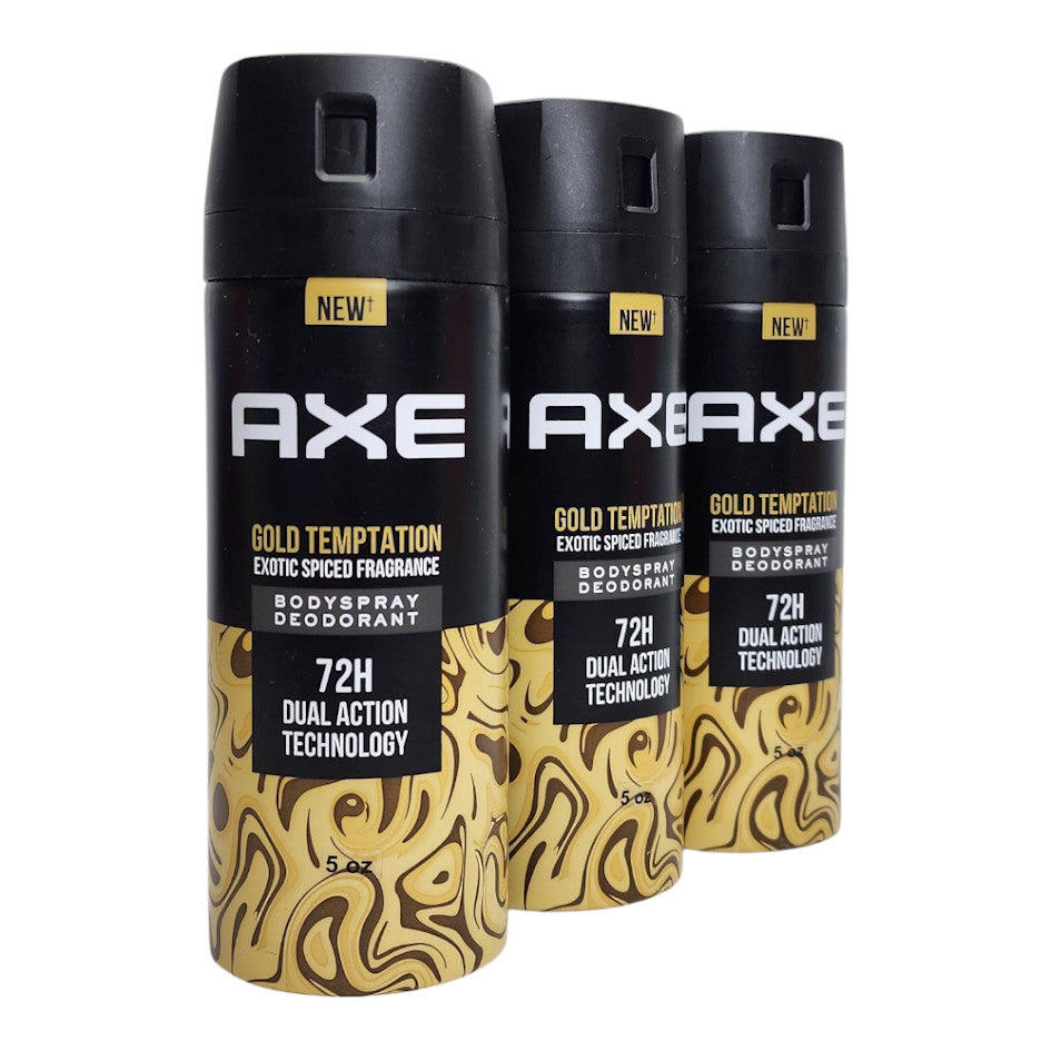 Men's Deodorant Body Spray 3 Pack - Axe Gold Temptation 150ml