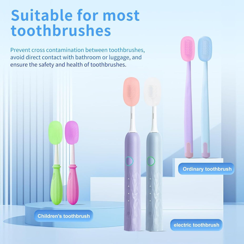Silicone Toothbrush Covers - Secure Fit for Manual & Electric Brushes