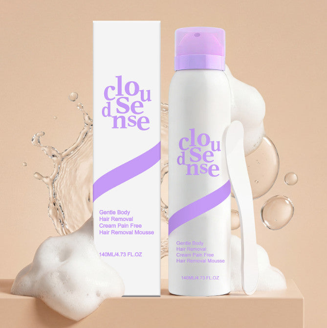 Gentle Hair Removal Mousse Spray with Aloe & Hyaluronic Acid - Fast & Soothing for Sensitive Skin