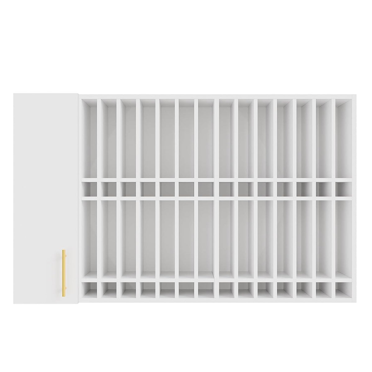 Wall-Mounted Hair Color Organizer with Adjustable Shelves for Salon Storage