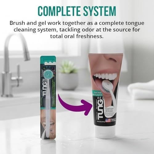 2-Pack Tongue Cleaner Brush for Oral Hygiene - Effective Bad Breath Removal