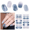 Semi Cured Gel Nail Strips Dreamy Waves 28pcs UV Ready for Home Manicure