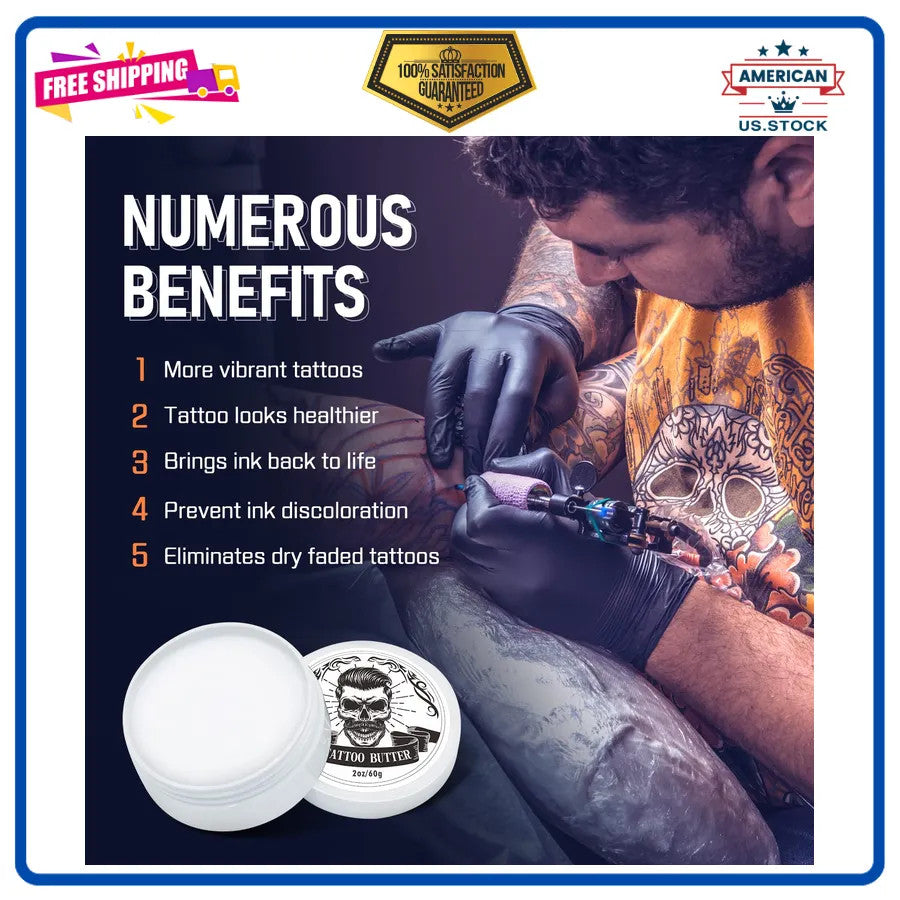 Tattoo Aftercare Kit 3-Piece: Cleansing Soap, Nursing Cream & Moisturizing Butter