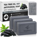 Antifungal Soap Bar 3-Pack with Tea Tree Oil & Charcoal for Athlete's Foot