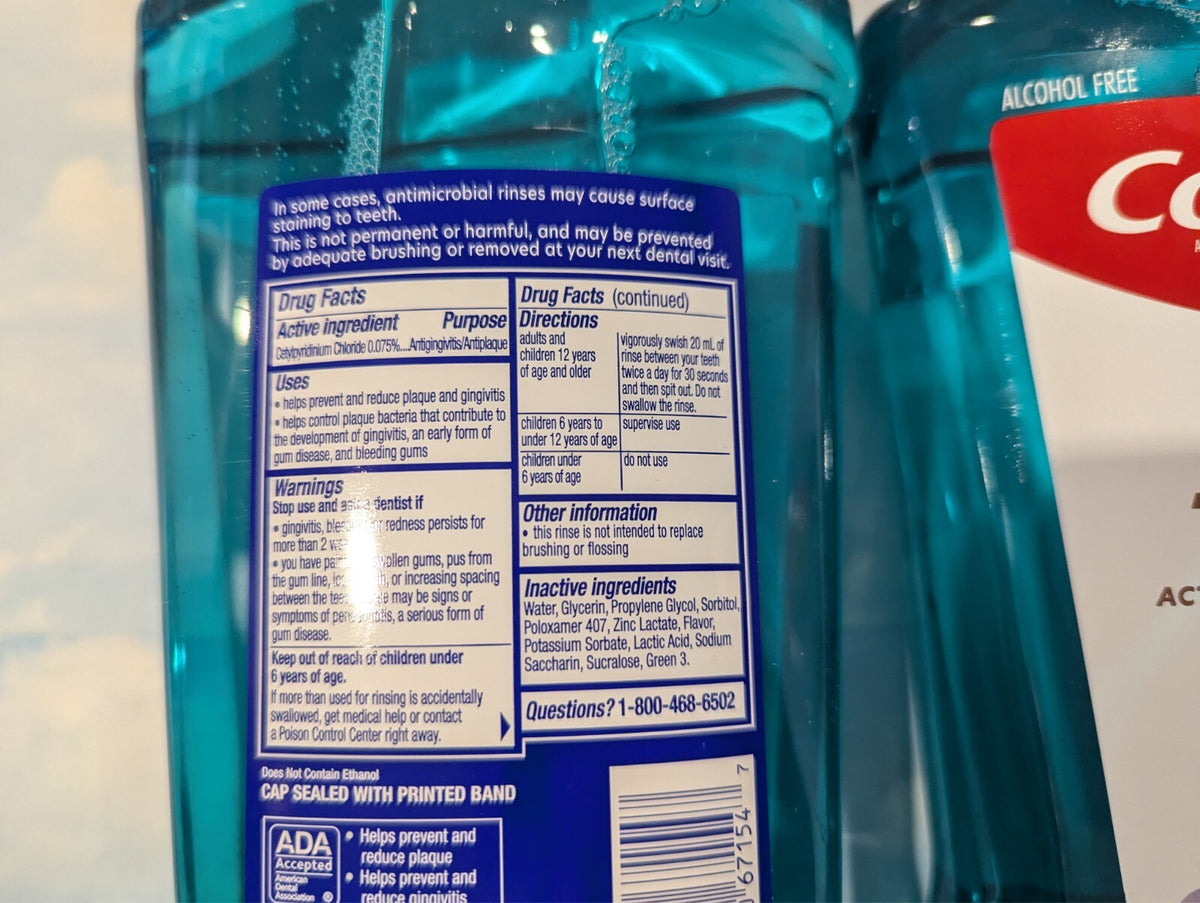Total Gum Health Mouthwash - Antibacterial 24H Oral Care, 4-Pack, 33.8 Fl Oz