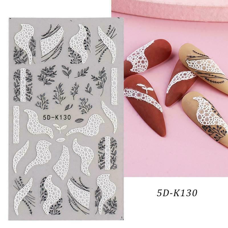 Flower Leaf Lace Geometric Nail Art Stickers for Manicure DIY NS24