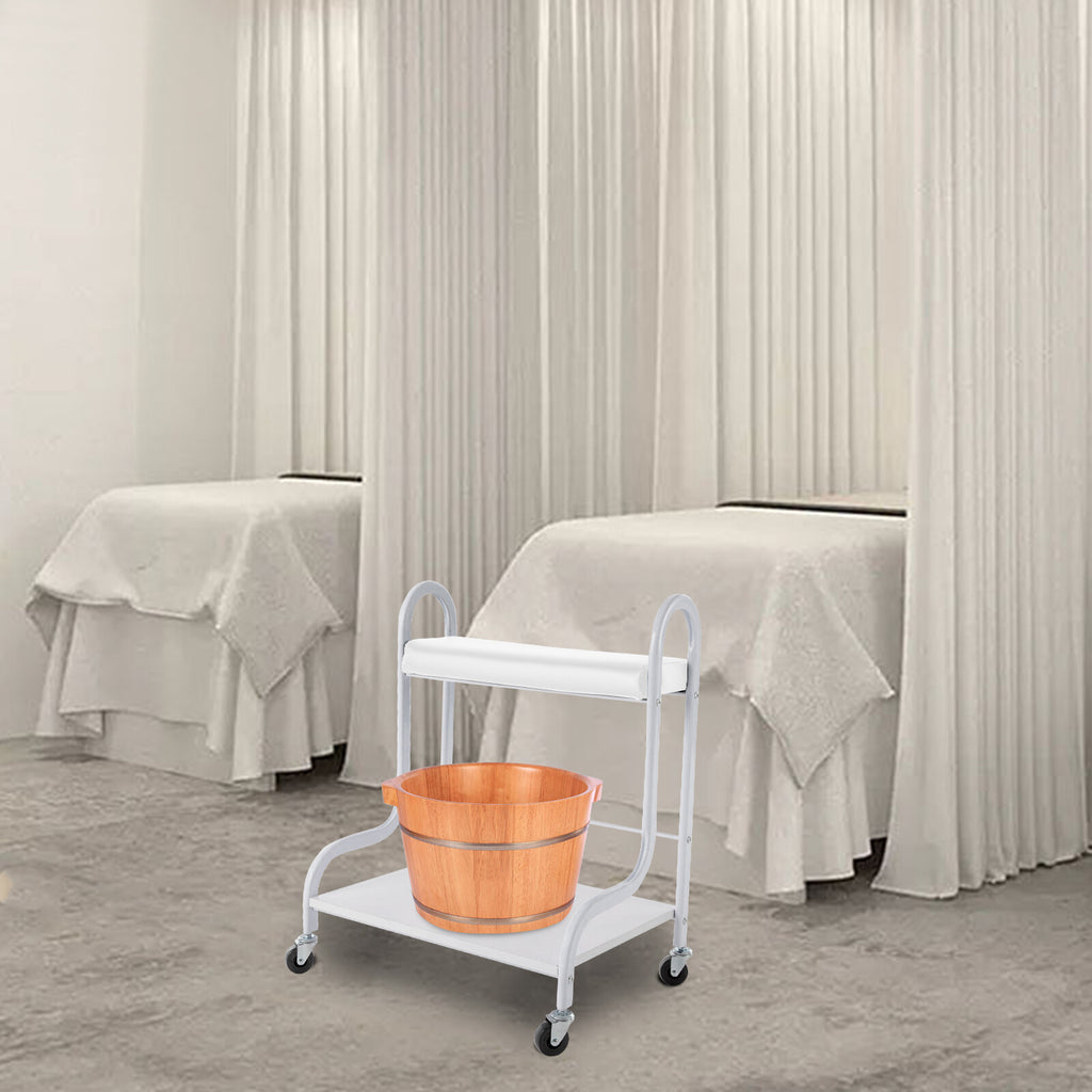 Portable Nail & Foot Spa Trolley Cart with Foot Rest for Salon and Home Use