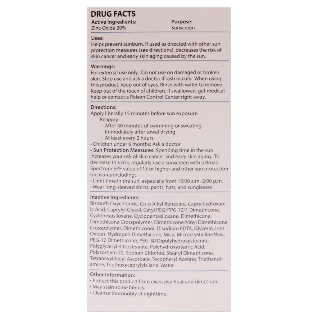 Unisex Mineral Tinted Sunscreen SPF 40 - Moisturizing Zinc Formula 3.5 oz