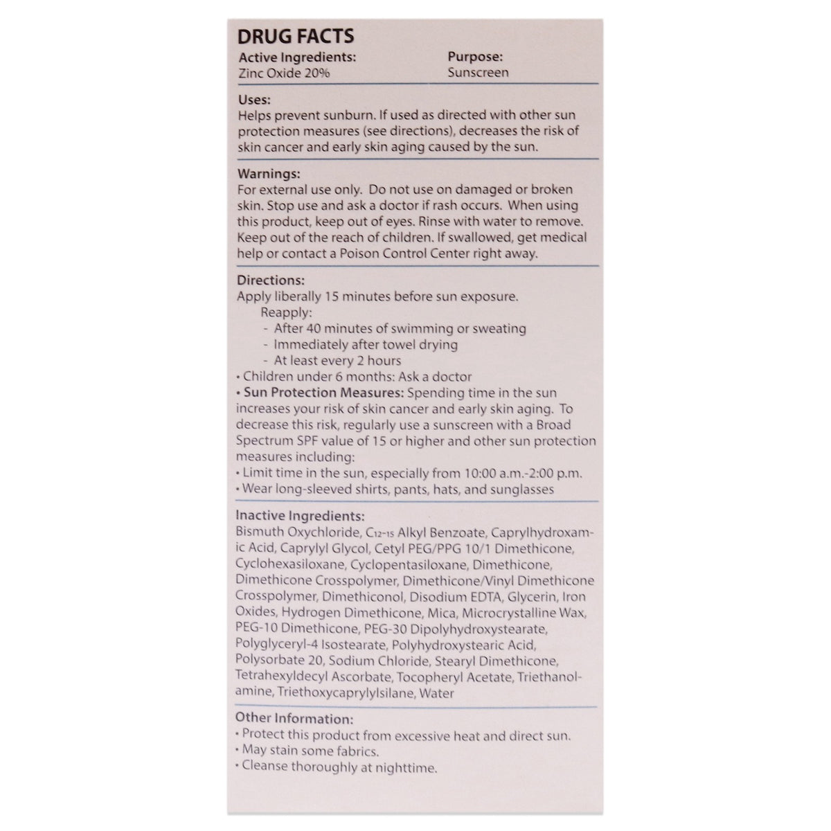 Unisex Mineral Tinted Sunscreen SPF 40 - Moisturizing Zinc Formula 3.5 oz