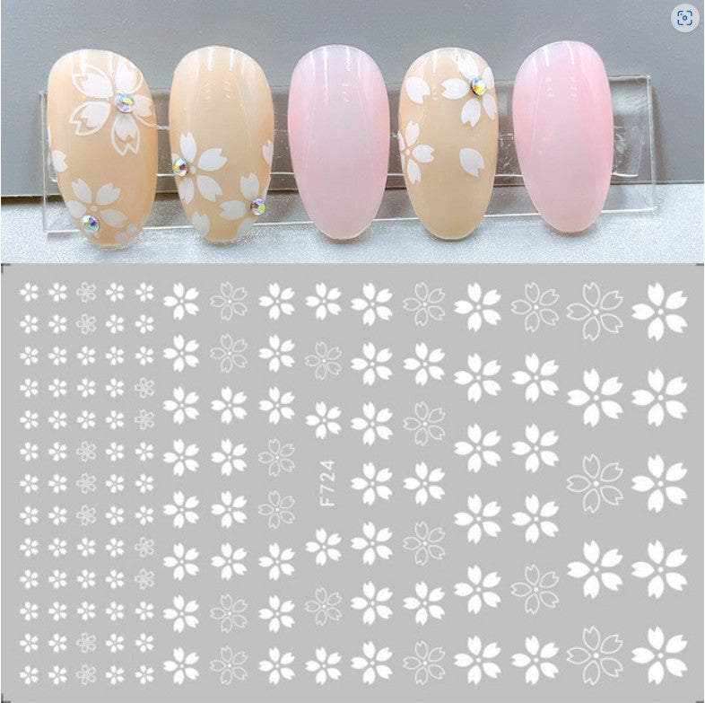 Nail Art Stickers Transfers Floral Cherry Blossom Decals Pack for Nails