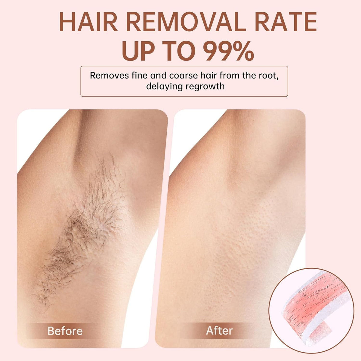 2pcs Honey Roll-On Wax Cartridges for Hair Removal - Easy & Gentle