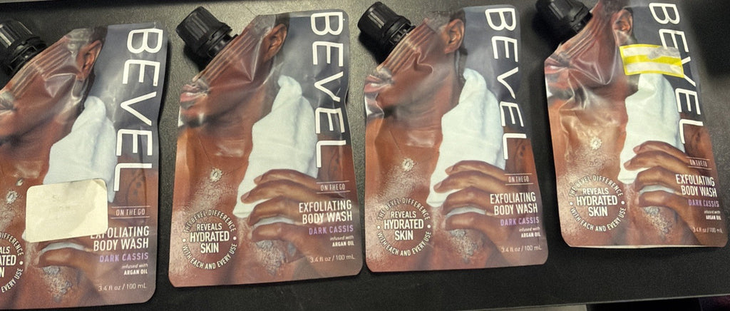 Exfoliating Body Wash Dark Cassis 3.4 Oz Pack of 4 – Bevel On The Go