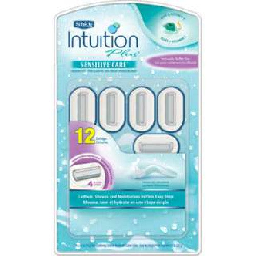 Schick Intuition Plus Sensitive Care Razor Cartridges with Aloe & Vitamin E - 12 Pack
