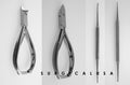 Podiatry Instruments Kit of 4 Stainless Steel Nail Nippers Files Curettes