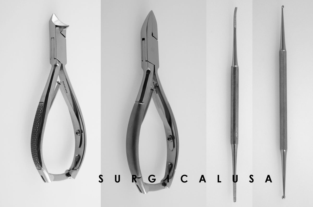 Podiatry Instruments Kit of 4 Stainless Steel Nail Nippers Files Curettes