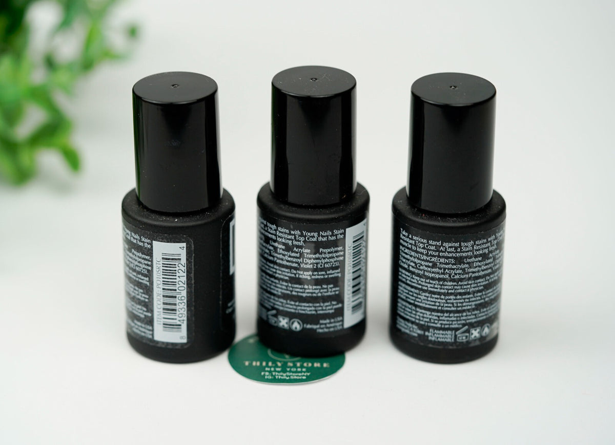 Stain Resistant Gel Top Coat for Nails - 10mL, Set of 3