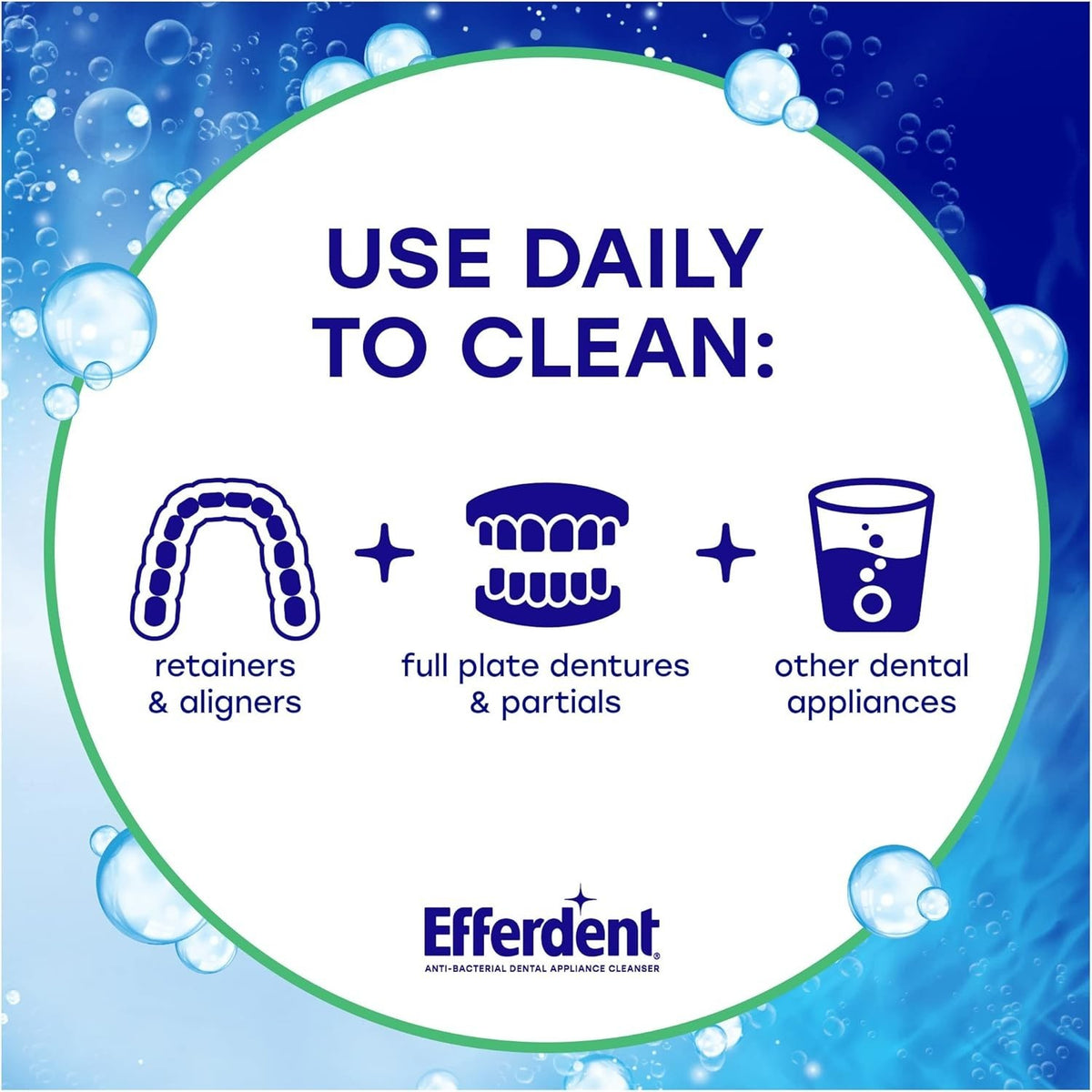 (2 Pack) Efferdent Denture & Retainer Cleaner Tablets - Mint, 126 Count