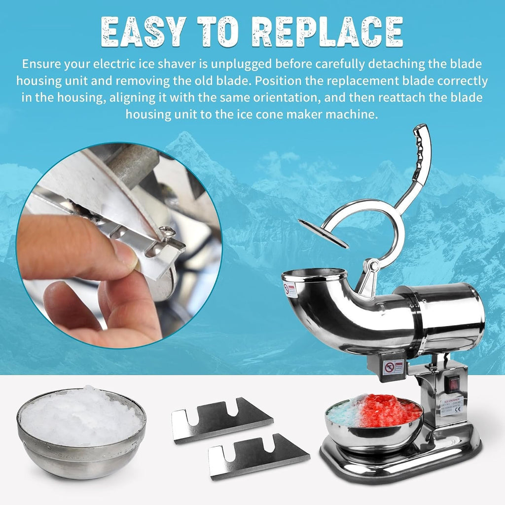 Commercial Ice Shaver Replacement Blades Set for Snow Cone Machines