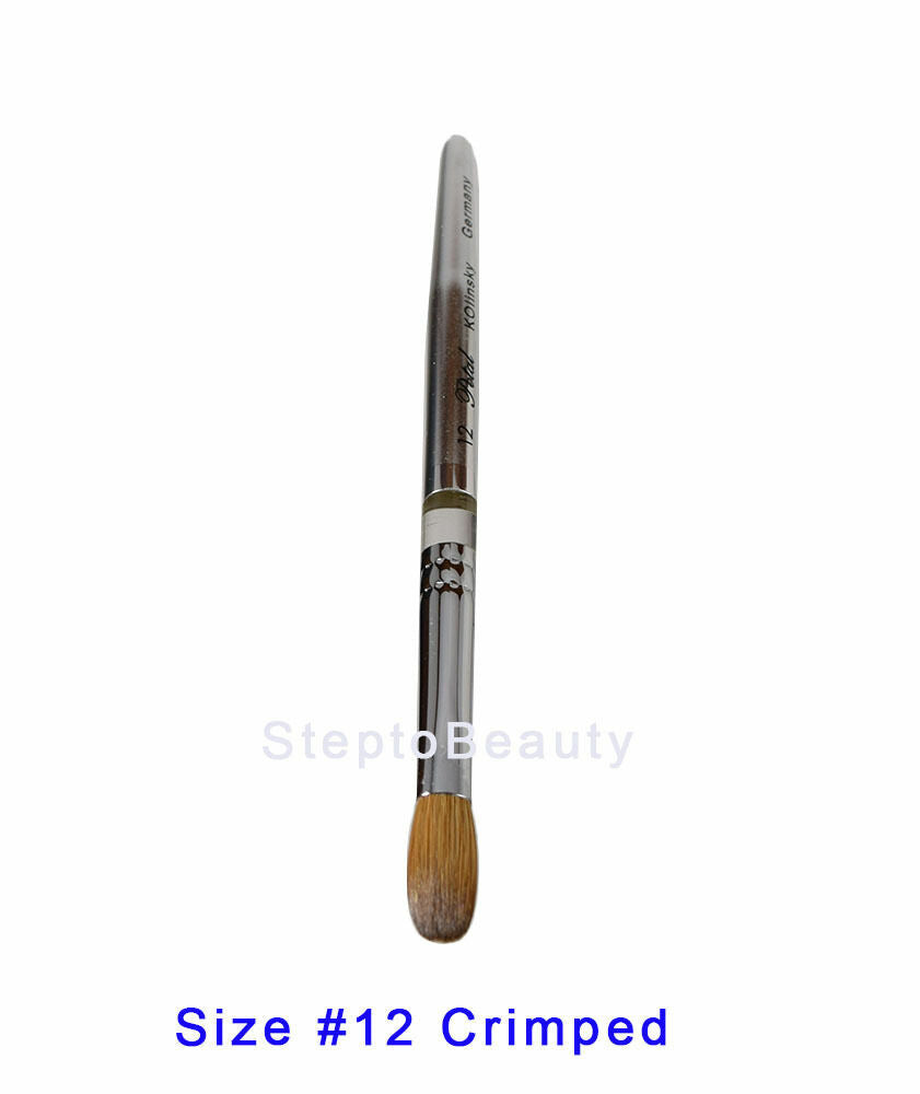 Petal Silver Handle Kolinsky Acrylic Nail Brush Size 12 - Precise Professional Tool