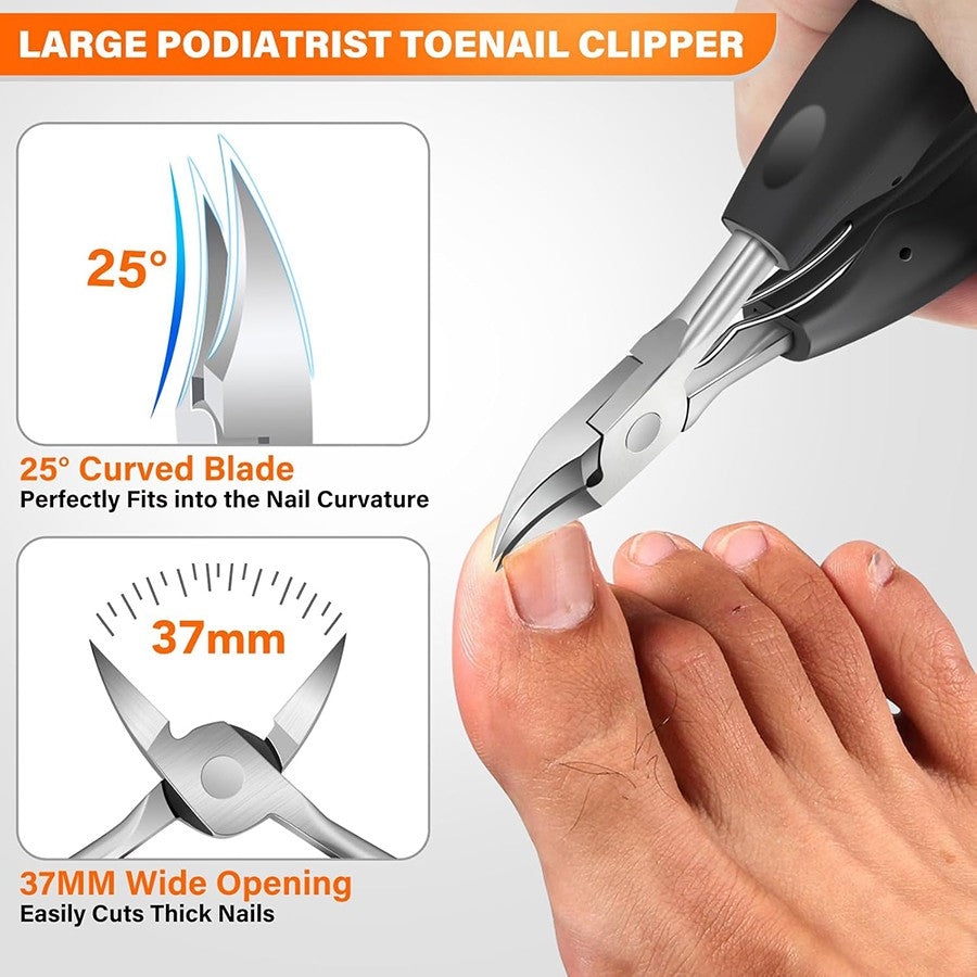 Heavy Duty Toenail Clippers for Thick Nails - Large Toe Nail Cutter with Ingrown Relief