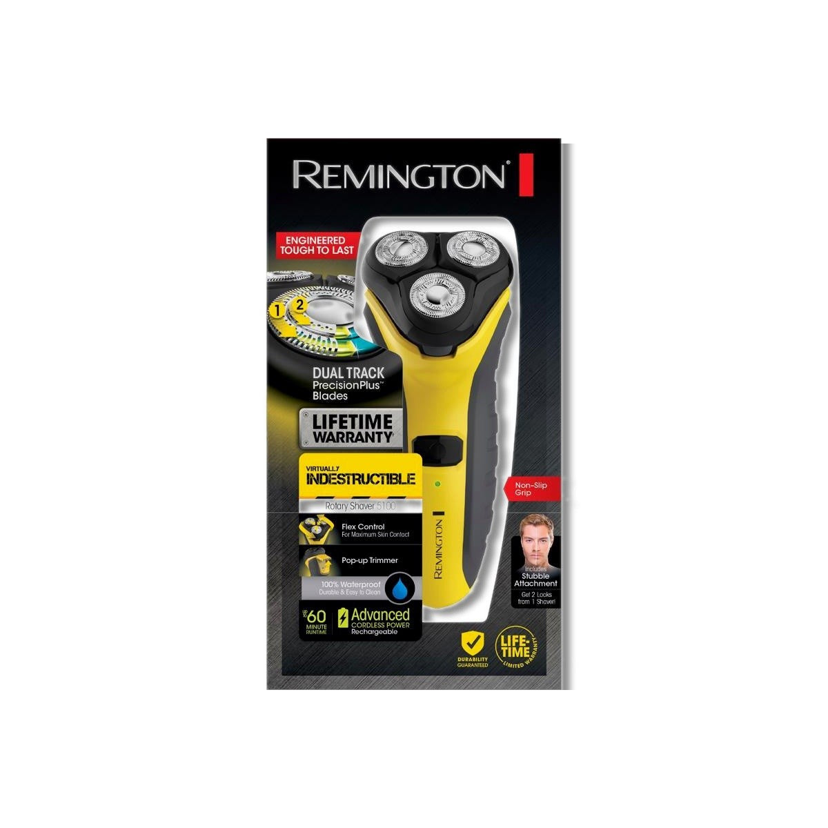 Remington Virtually Indestructible Rotary Electric Shaver with Pivot & Flex Heads