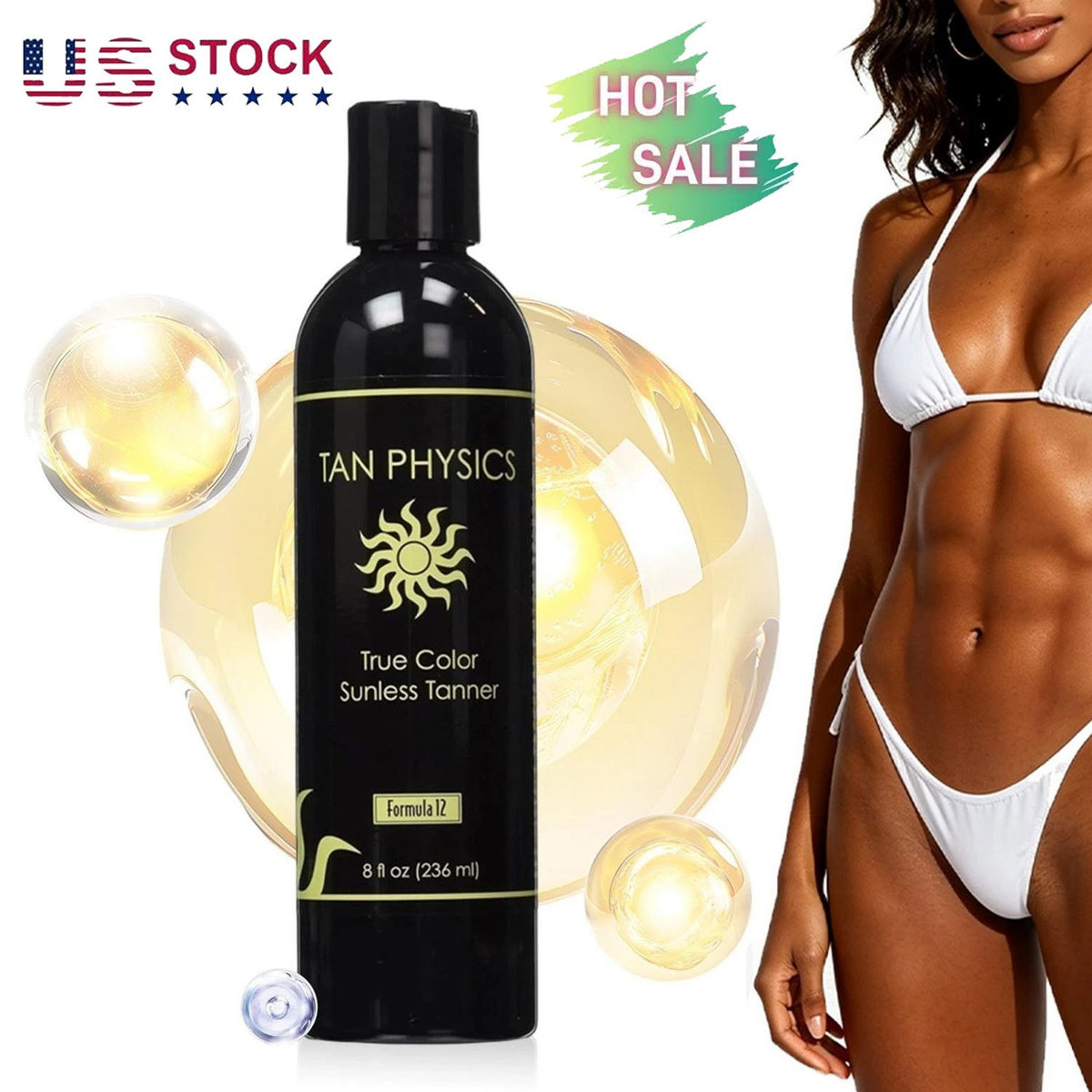 Self Tanner Sunless Tanning Lotion - 8 Fl Oz, Hydrating & Anti-Aging Formula