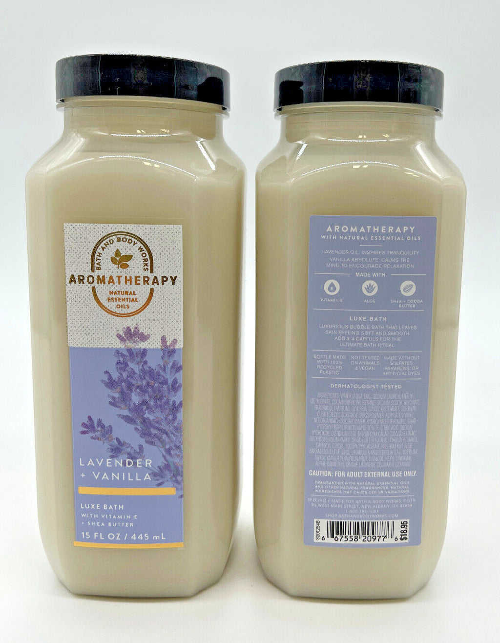 Lavender Vanilla Sleep Bath Bubble Set - Luxurious 2 Pack 15oz