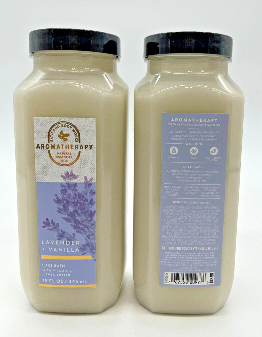 Lavender Vanilla Sleep Bath Bubble Set - Luxurious 2 Pack 15oz