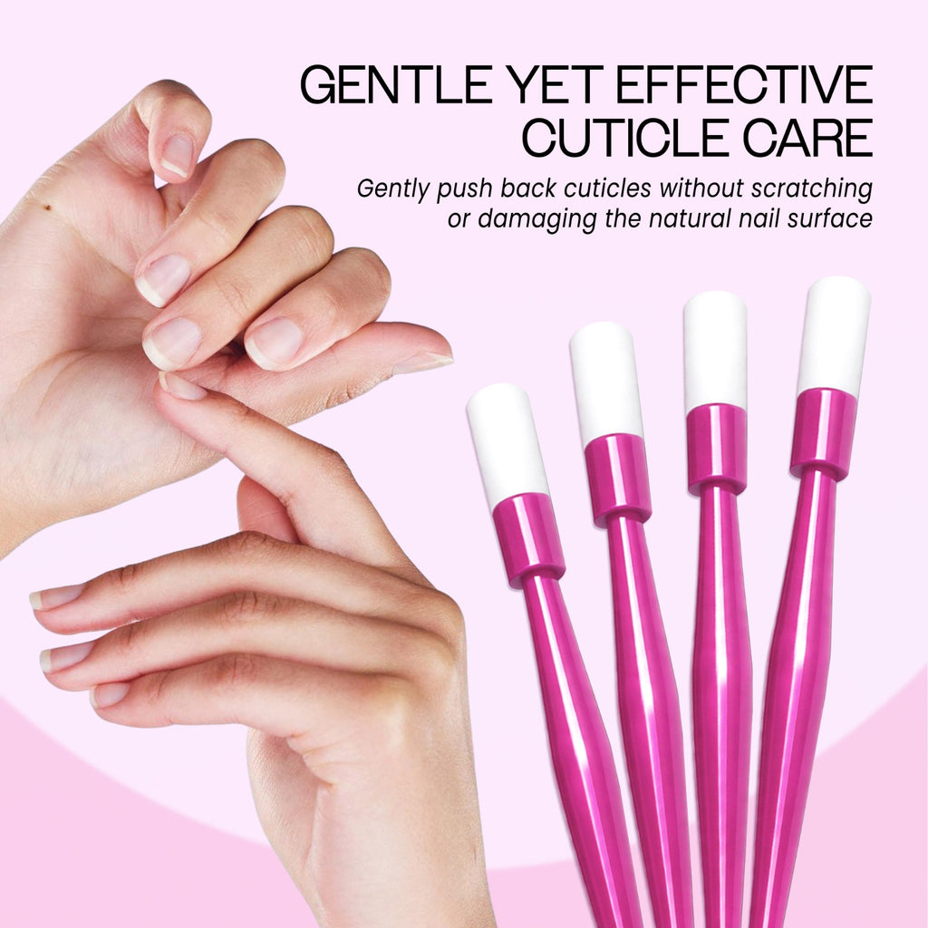 10pcs Disposable Nail Cuticle Pusher Set with Rubber Tips for Manicures