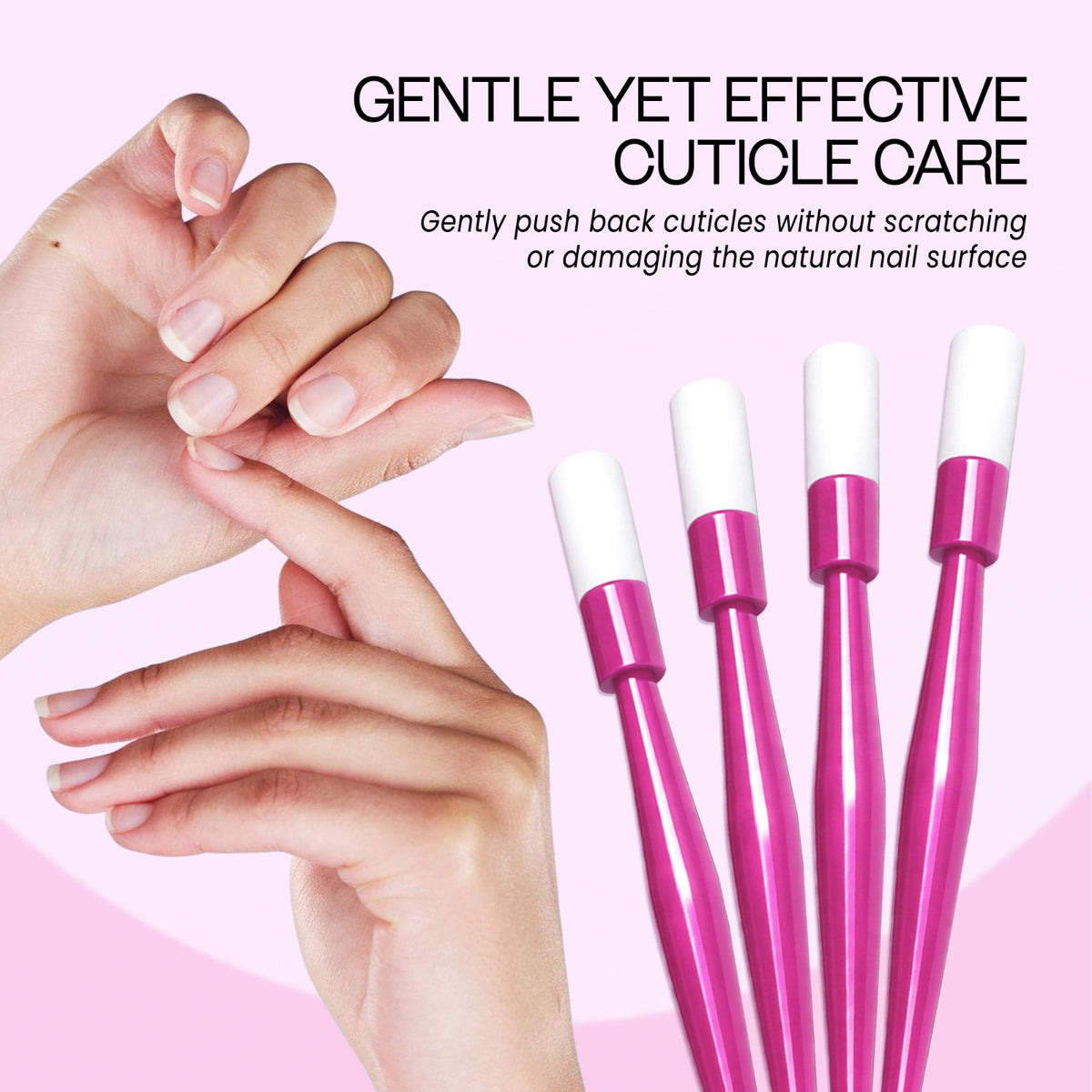 10pcs Disposable Nail Cuticle Pusher Set with Rubber Tips for Manicures