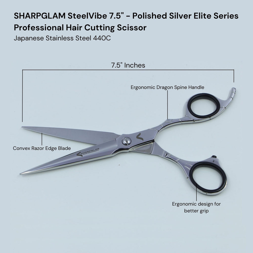 Professional Hair Cutting Scissors 7.5 Inch Japanese 440C Stainless Steel Ergonomic Handle