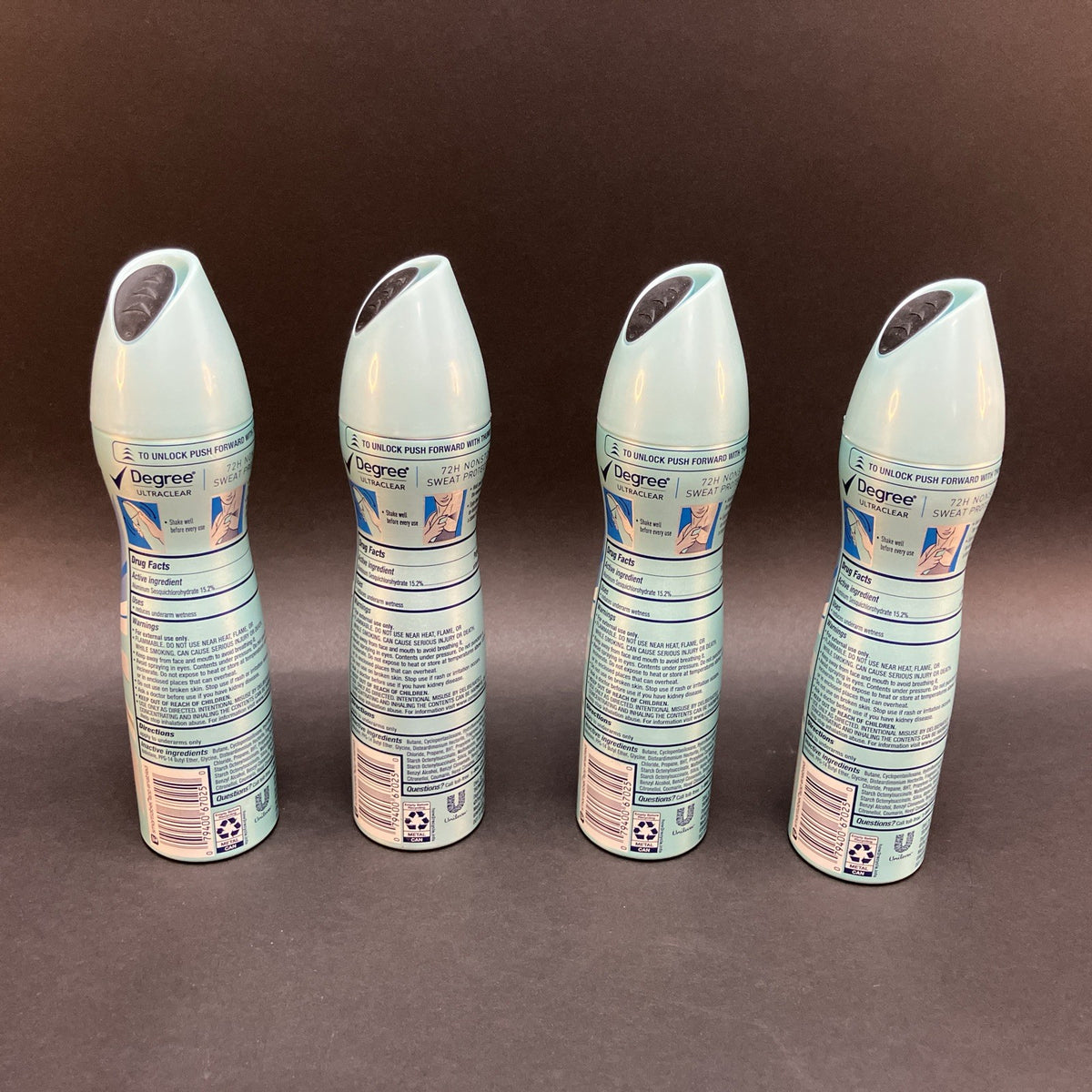 4-Pack Deodorant Spray Set - Pure Clean Fresh Scent, Long-Lasting Protection