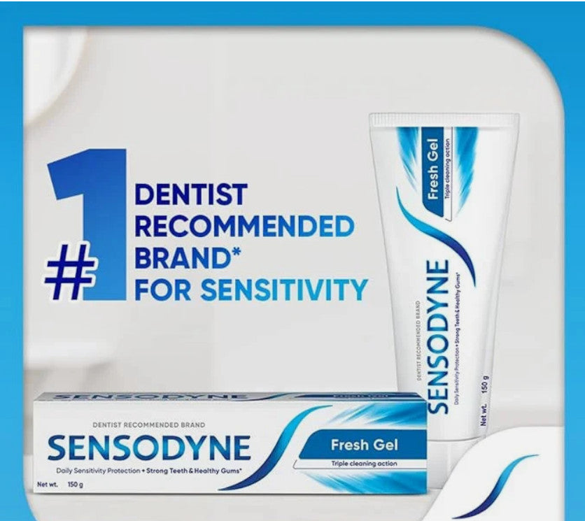 Sensodyne Sensitive Toothpaste 150g Twin Pack - Fresh Gel for Sensitive Teeth