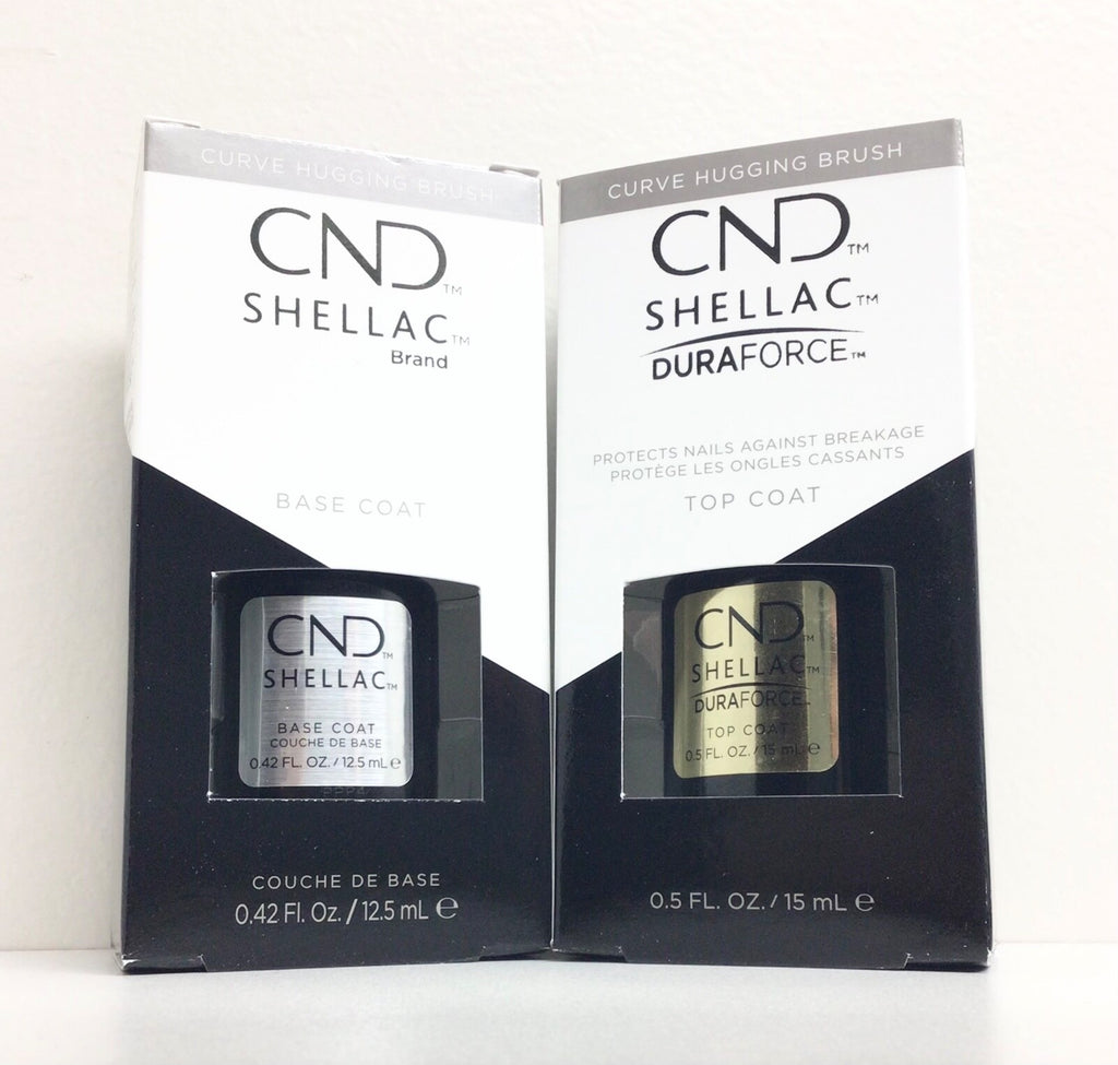 CND Shellac Gel Nail Polish Kit Large Base & Duraforce Top Coat 0.5oz