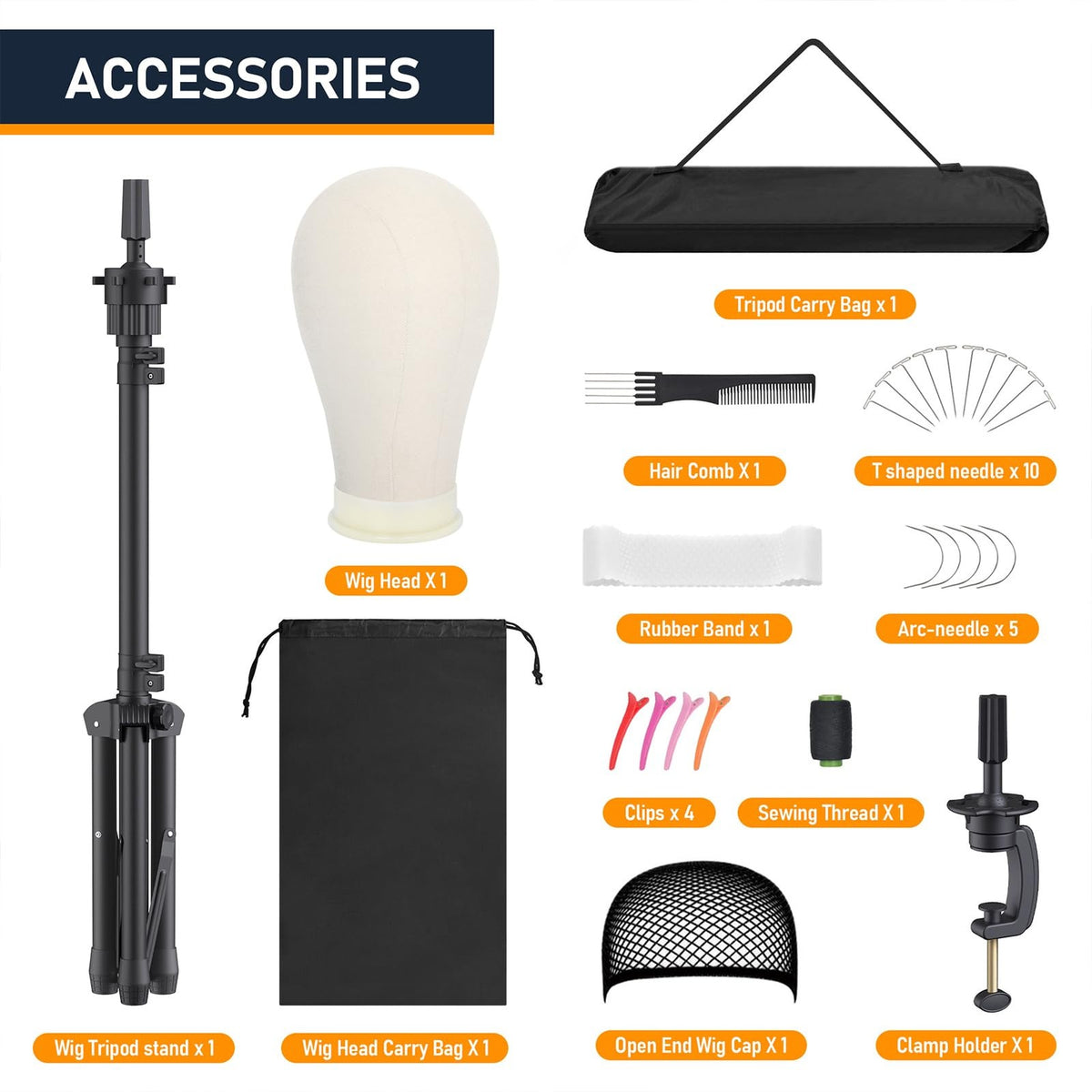 Adjustable Wig Stand with Mannequin Head for Styling & Display