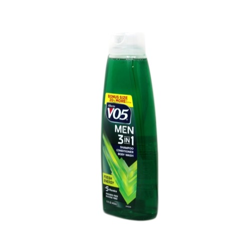 Men's 3-in-1 Shampoo Conditioner Body Wash Fresh Energy Scent 15oz