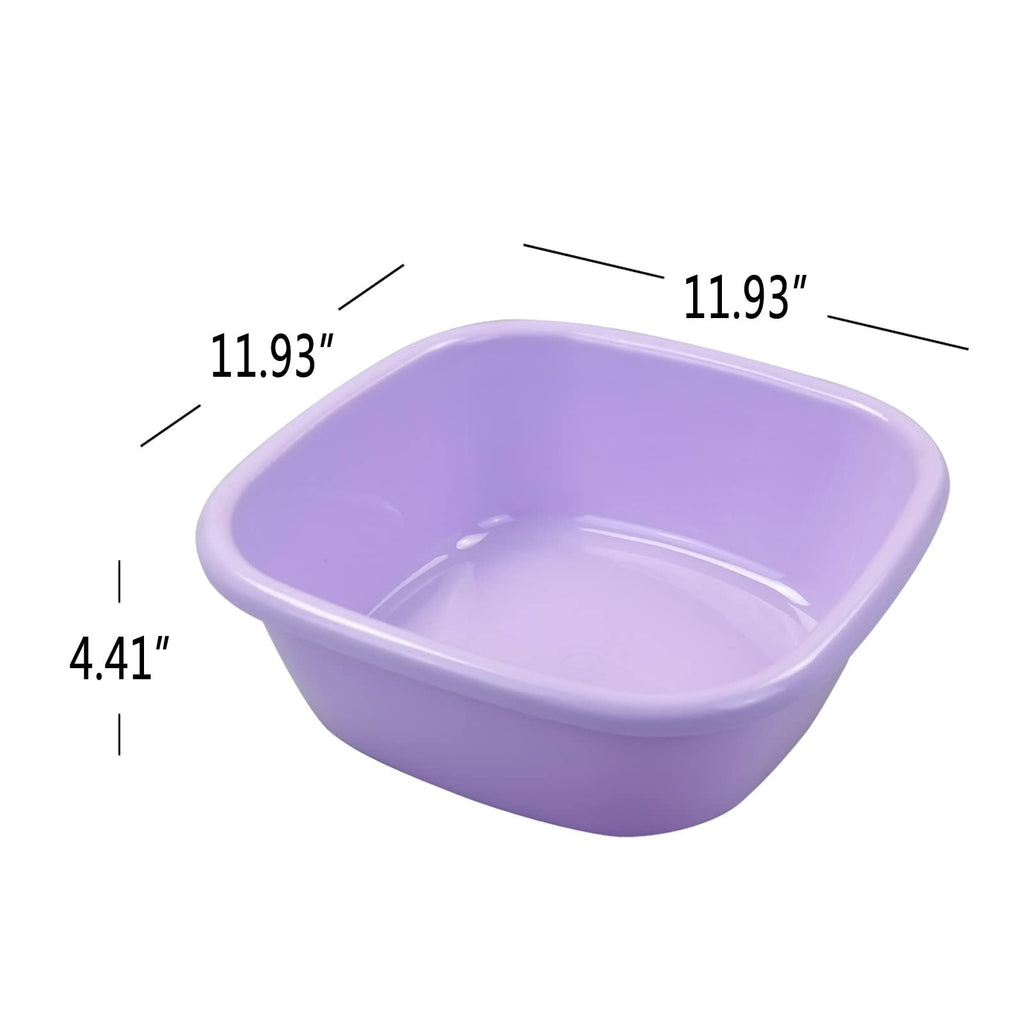 8 Quart Plastic Small Wash Basin Dish Tub Set for Children - 4 Pack