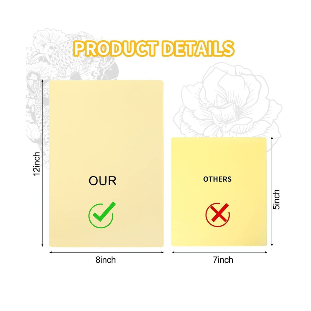 Tattoo Practice Skin Kit 6 Pcs 3mm 12x8in Flexible Silicone Fake Skin for Tattooing
