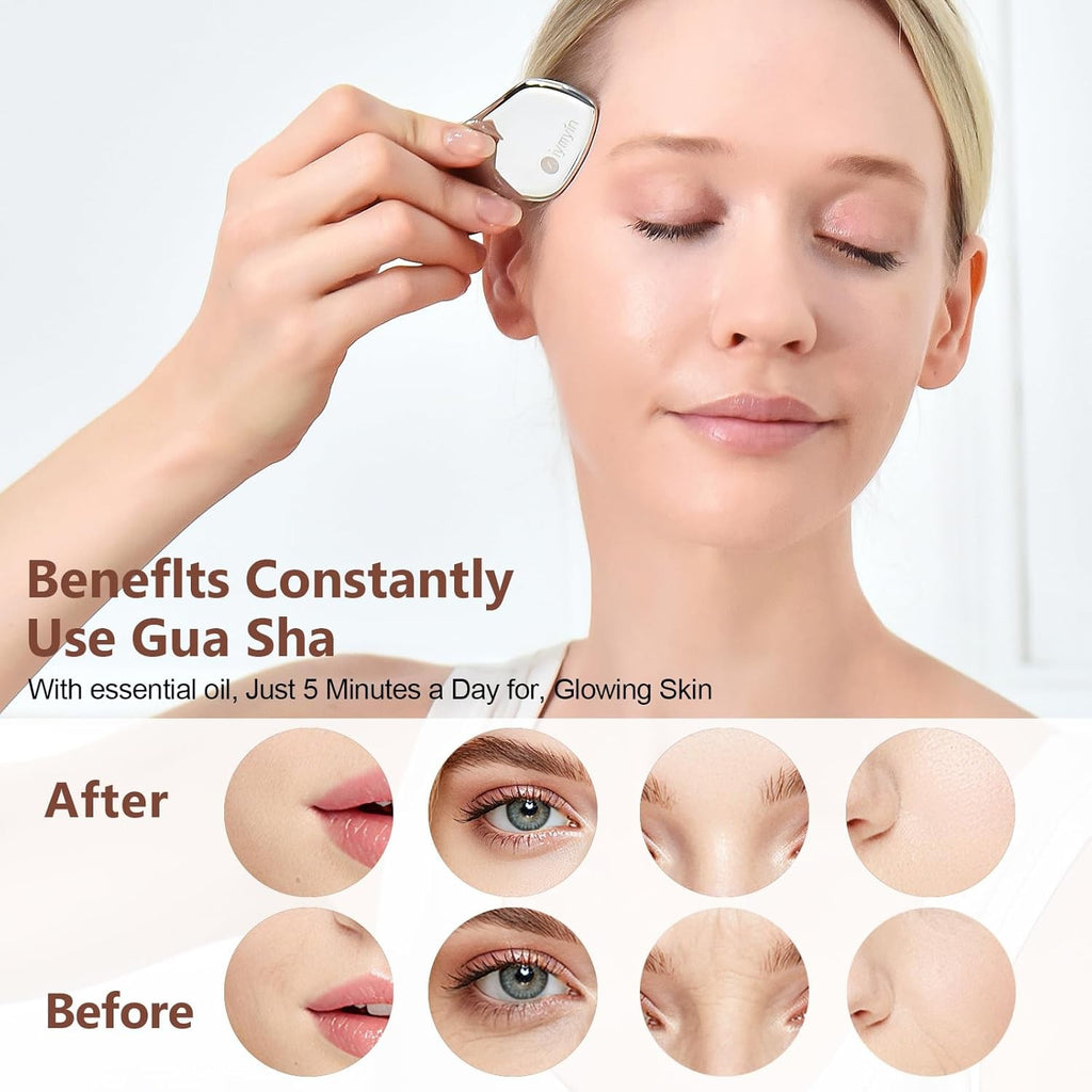 Stainless Steel Gua Sha Facial Tools Set for Face & Body Massage, Skin Rejuvenation