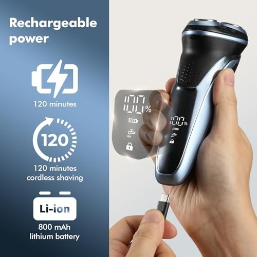 5D Waterproof Electric Razor for Men - Wet & Dry Shaving, Close Cut, USB-C Charging