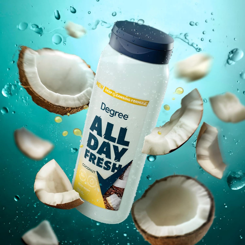 All Day Fresh Coconut Body Wash - Deep Cleansing Hydrating Shower Gel 20 oz