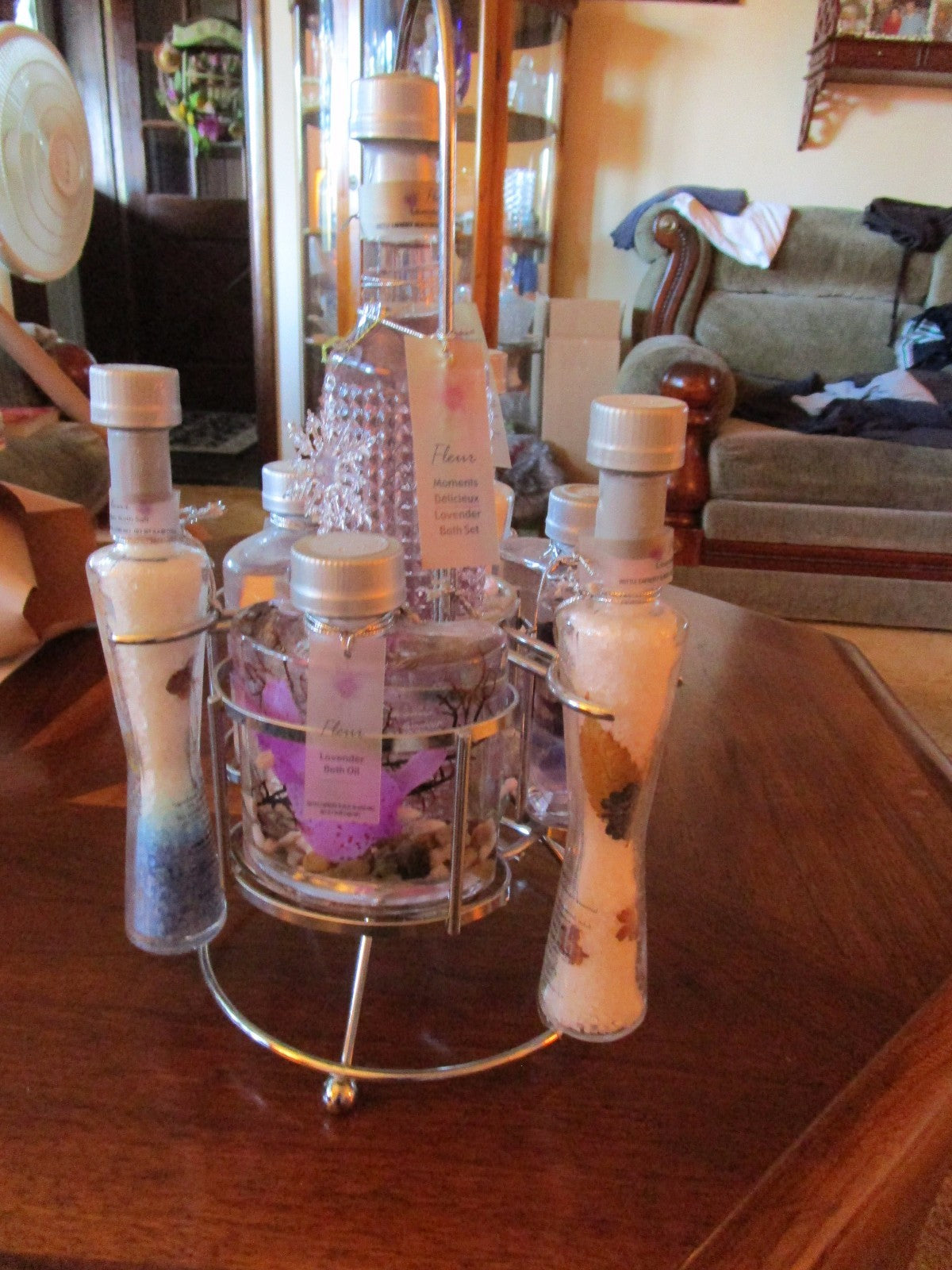 Luxury Bath Salts & Body Oil Gift Set - Fleur Spa Collection, Large