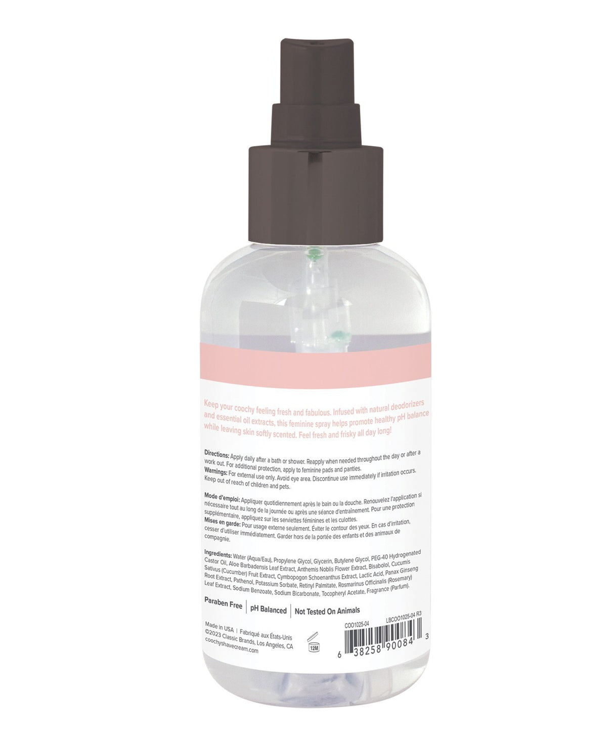 Feminine Deodorizing Spray - pH Balanced Intimate Spray with Peony & Vanilla - 4 oz