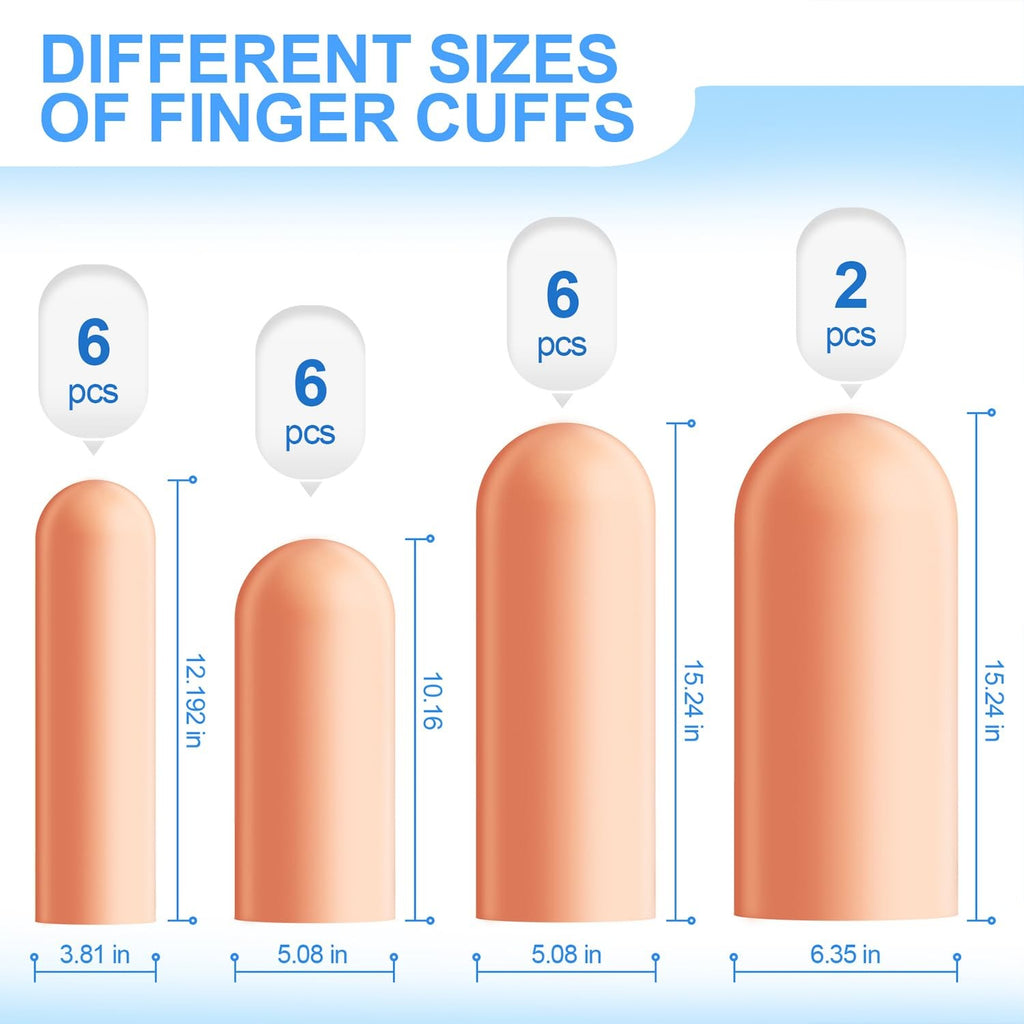 Gel Finger Protectors Set 20 Pcs Silicone Fingertip Covers for Pain Relief & Skin Care