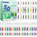 50 Pack Disposable Travel Toothbrushes with Pre-Applied Toothpaste Soft Bristles