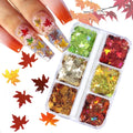 Fall Maple Leaf Glitter Nail Art Sequins for Manicure & Crafts