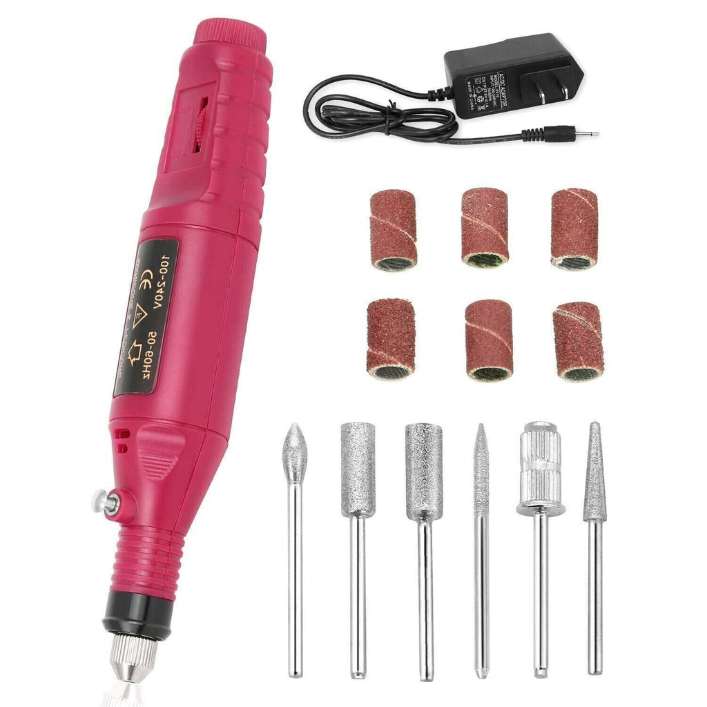 Electric Nail Drill Kit for Manicure & Pedicure with 6 Bits - Portable & Variable Speed