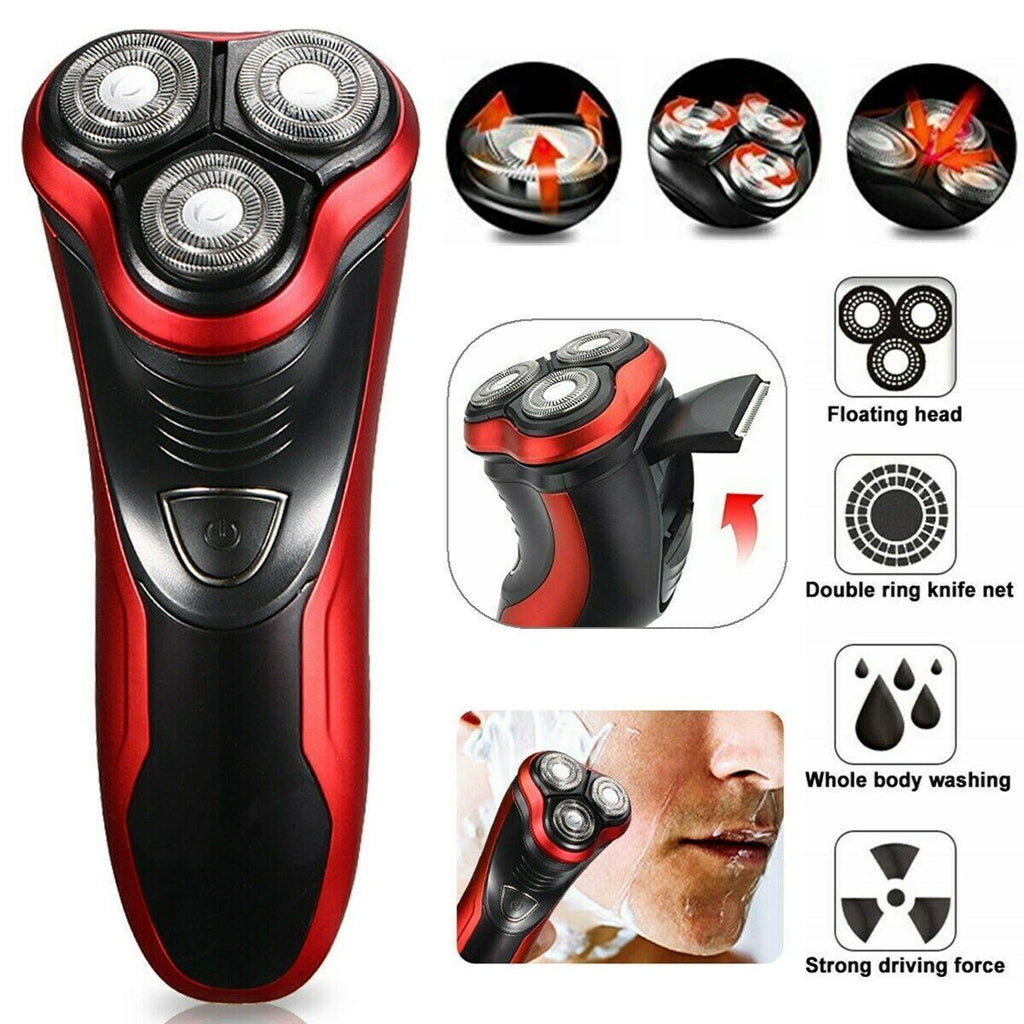 Men's Waterproof Rotary Electric Shaver with Pop-Up Trimmer - Cordless Wet Dry
