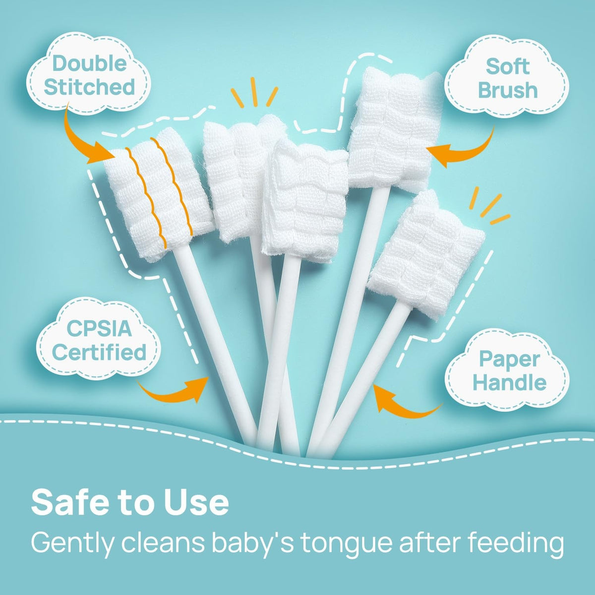 Disposable Baby Tongue Cleaners 40 Pack Soft Infant Oral Hygiene Tool
