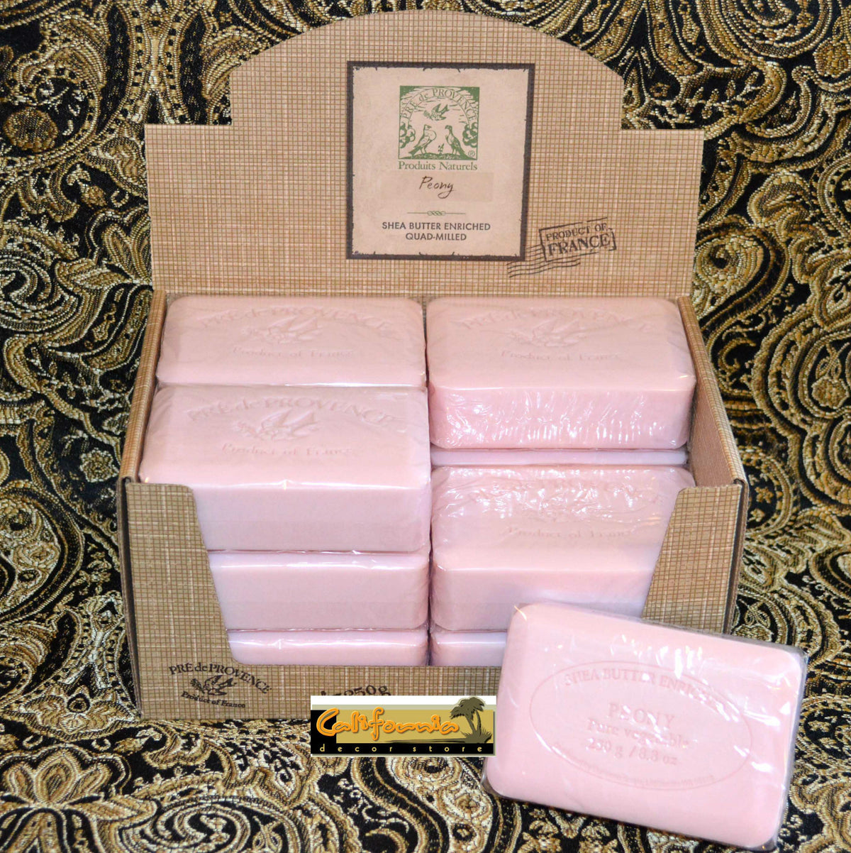 French Peony Scented Handcrafted Soap Case 12 x 250g Natural Bath Bars